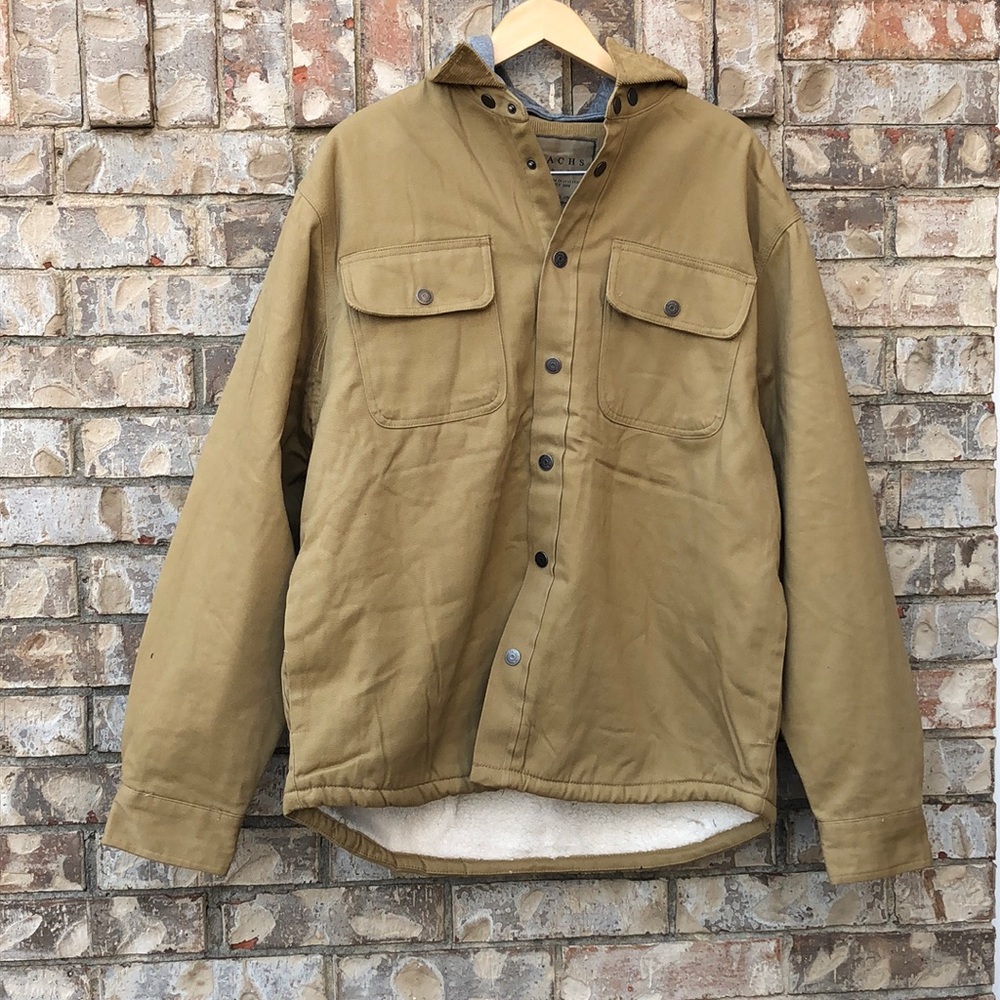 Jachs Men's Sherpa Lined Canvas Shirt Jacket - Picture 4 of 8